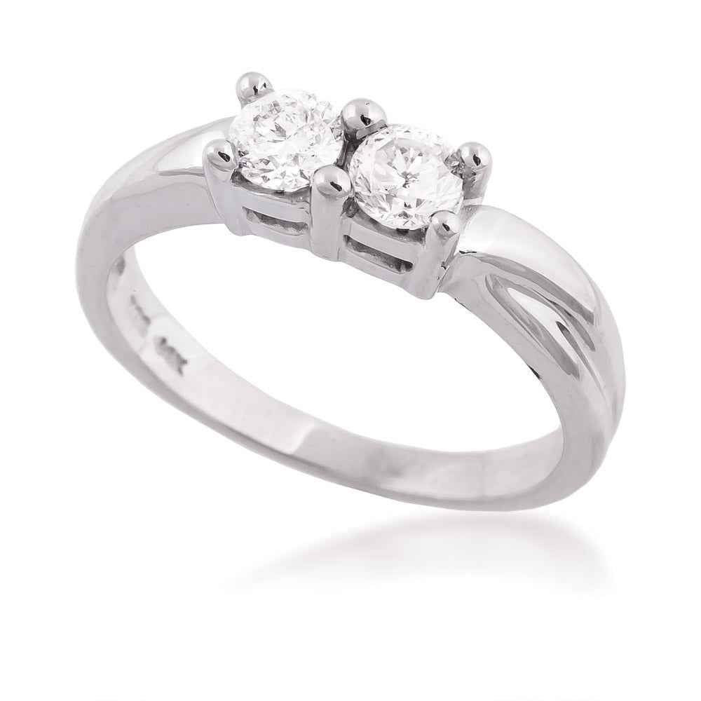2BeLoved 1/2 ct. tw. 2 Stone Round Diamond Ring in 14K White Gold