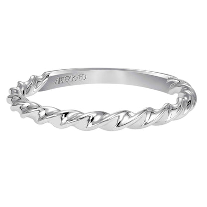 ArtCarved Contemporary Twisted Wedding Band in 14K White Gold
