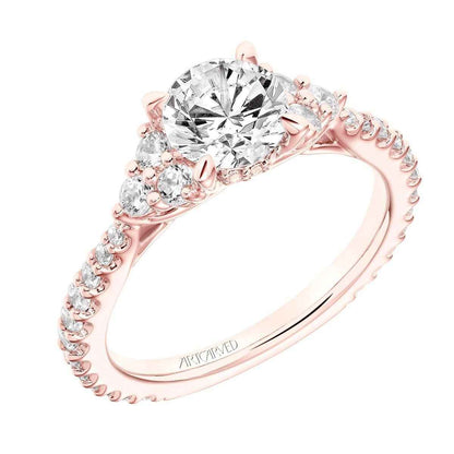 Artcarved Classic 1/2 ct. tw. Diamond Semi-Mount Engagement Ring in 14K Pink Gold side profile