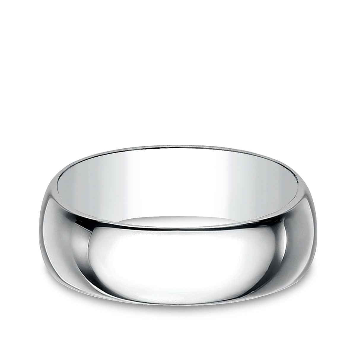 Benchmark Men's 8mm Dome Classic Fit Polished Wedding Ring in 10K White Gold