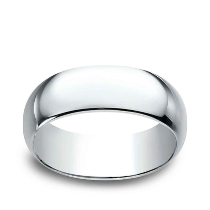 Benchmark Men's 8mm Dome Classic Fit Polished Wedding Ring in 10K White Gold