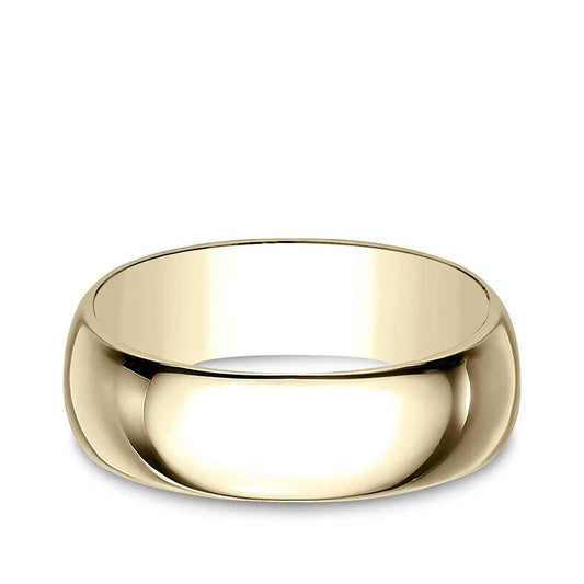 Benchmark Men's 8mm Dome Classic Fit Polished Wedding Ring in 10K Yellow Gold