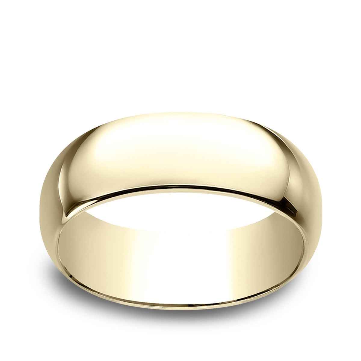 Benchmark Men's 8mm Dome Classic Fit Polished Wedding Ring in 10K Yellow Gold