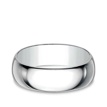 Benchmark Men's 8mm Dome Classic Fit Polished Wedding Ring in 14K White Gold