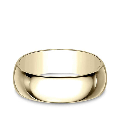 Benchmark Men's 8mm Dome Classic Fit Polished Wedding Ring in 14K Yellow Gold