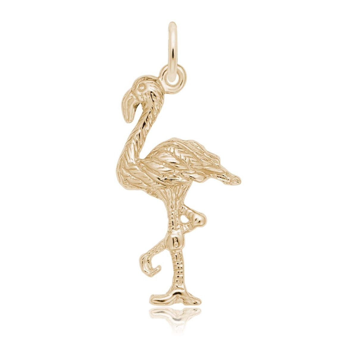 Flamingo Charm in 14K Yellow Gold