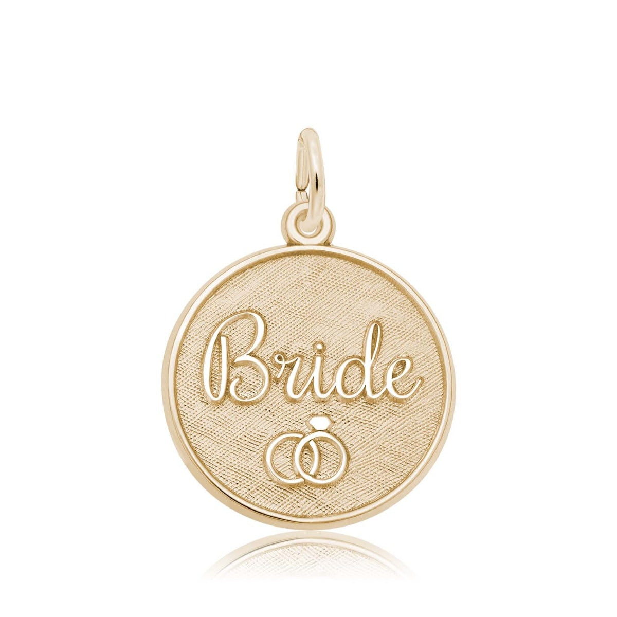 Bride Disc Charm in 14K Yellow Gold