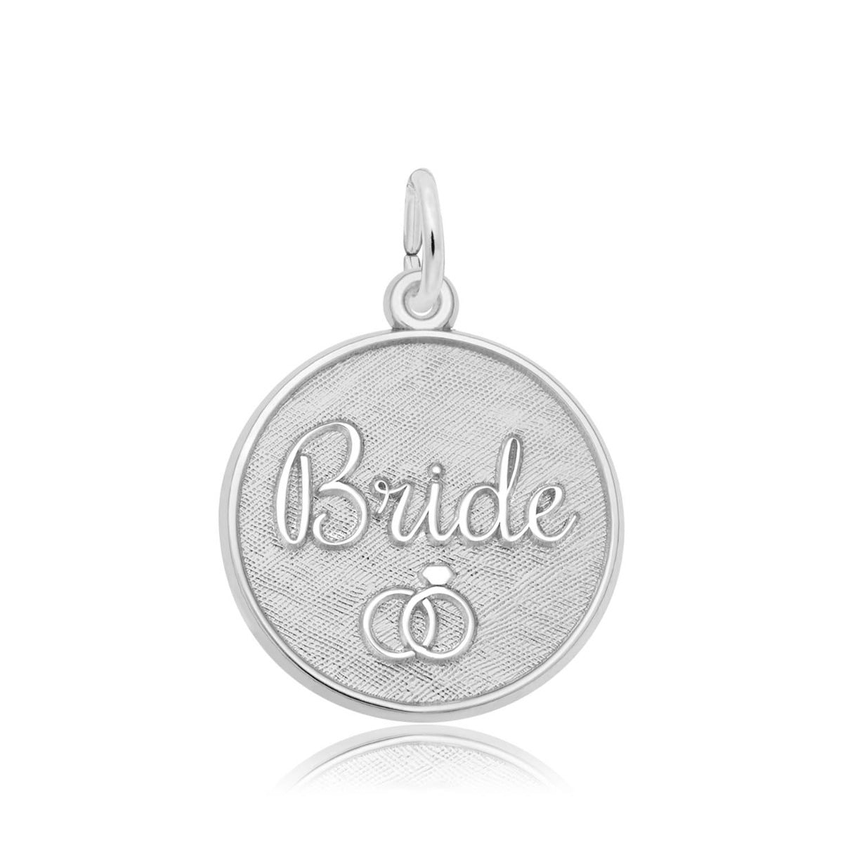 Bride Disc Charm in Sterling Silver