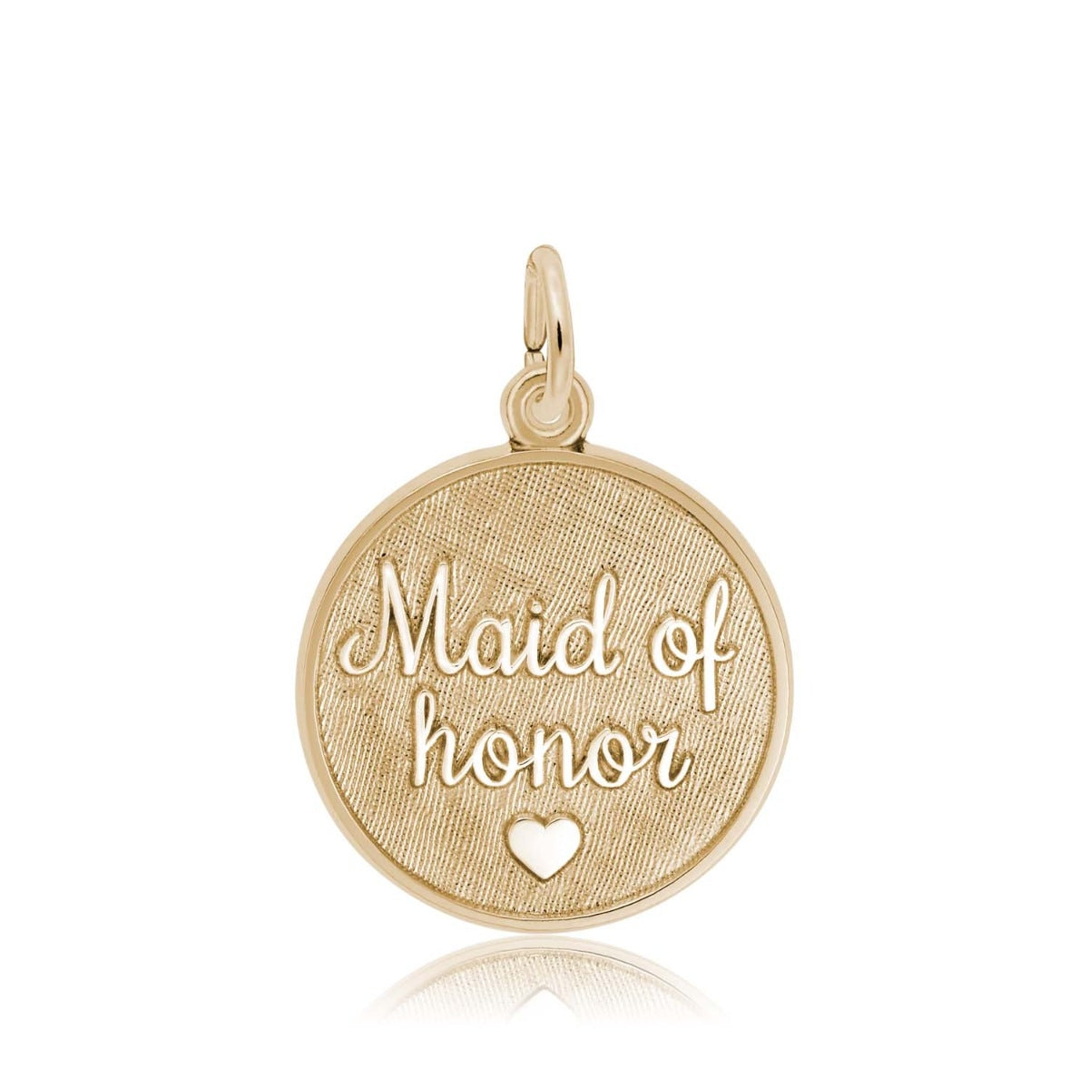 Maid of Honor Disc Charm in 14K Yellow Gold