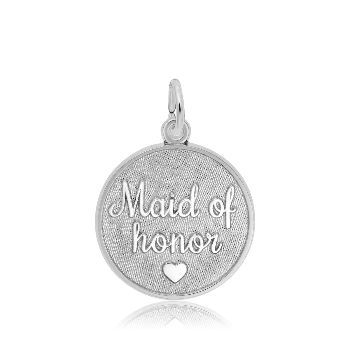Maid of Honor Disc Charm in Sterling Silver