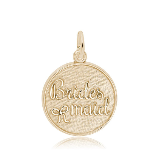 Bridesmaid Disc Charm in 14K Yellow Gold