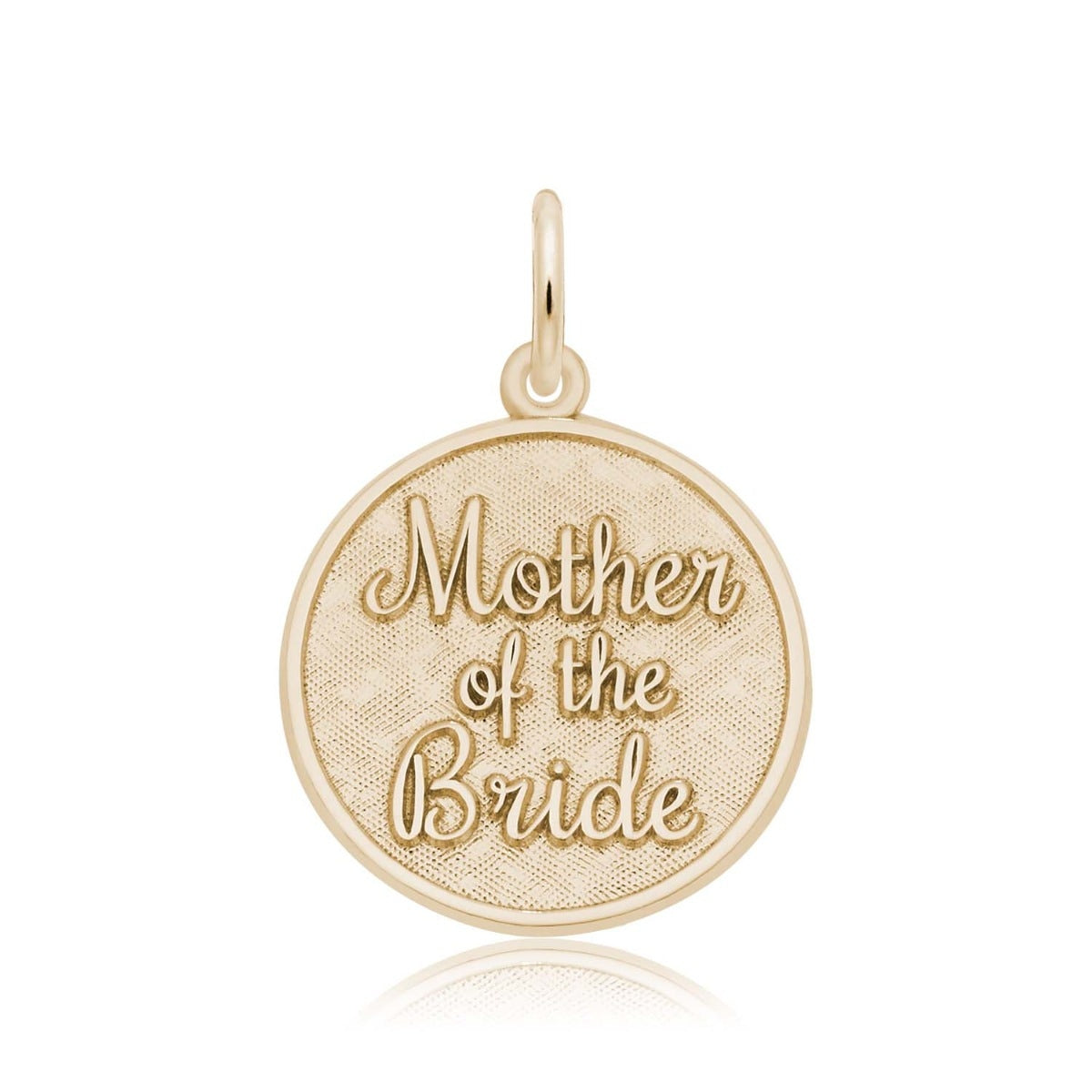 Mother of the Bride Disc Charm in 14K Yellow Gold
