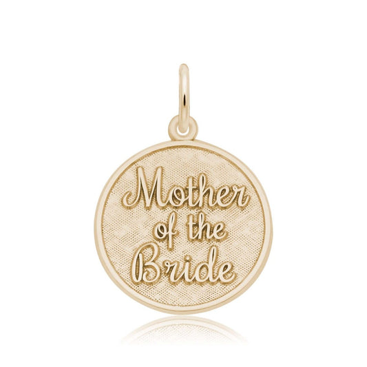 Mother of the Bride Disc Charm in 14K Yellow Gold