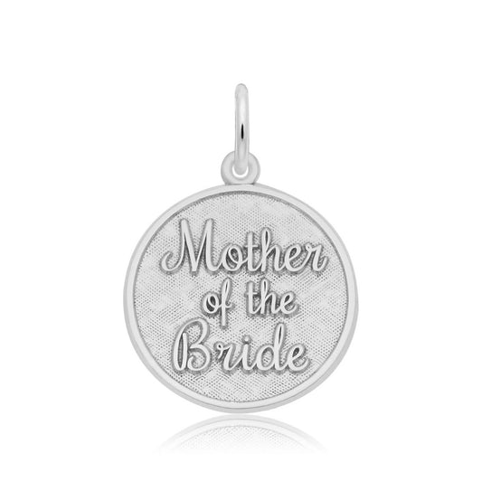 Mother of the Bride Disc Charm in Sterling Silver