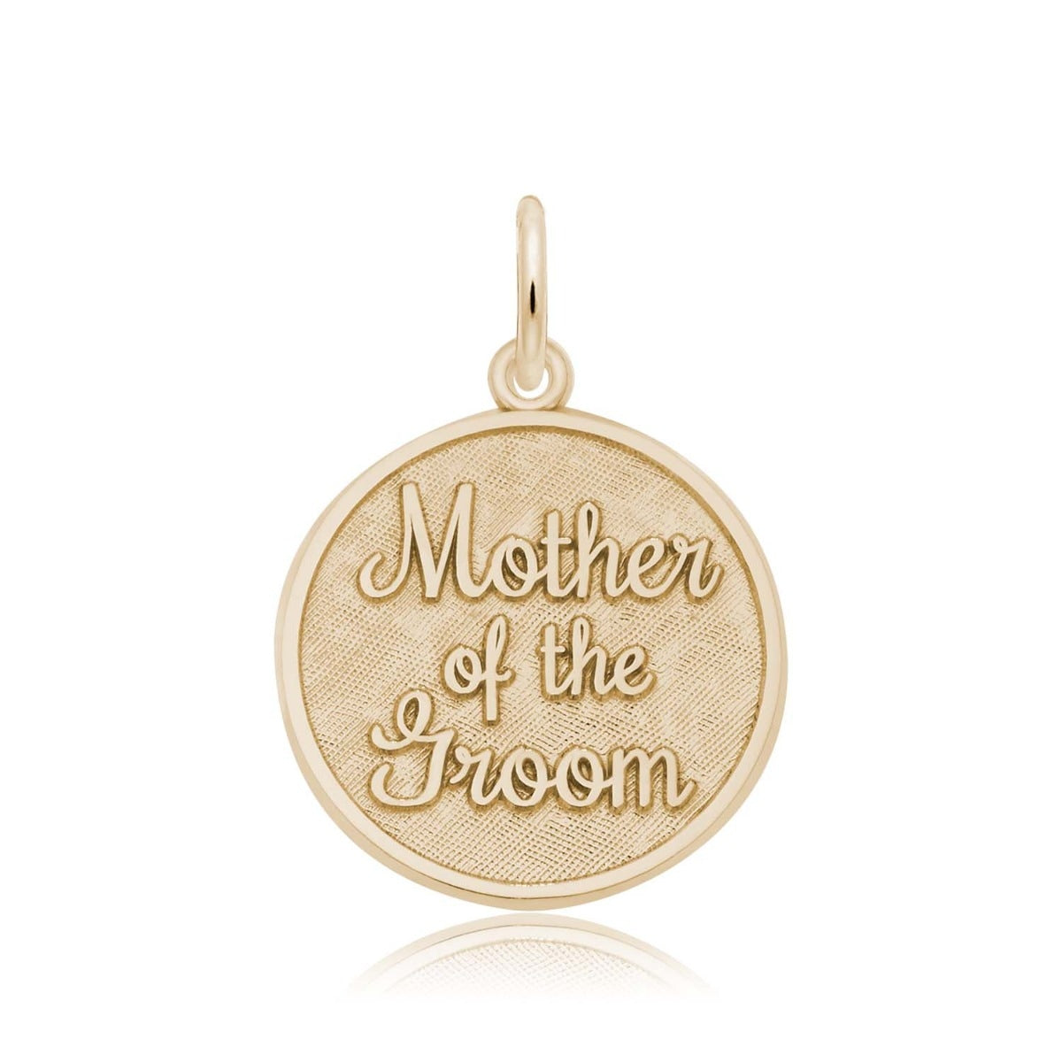 Mother of the Groom Disc Charm in 14K Yellow Gold