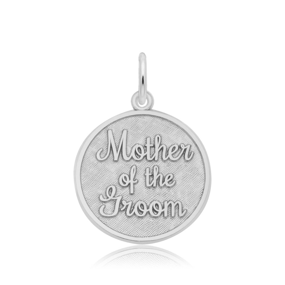 Mother of the Groom Disc Charm in Sterling Silver