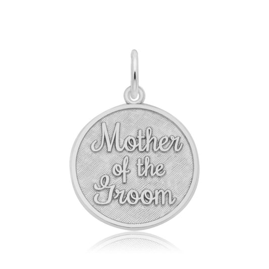 Mother of the Groom Disc Charm in Sterling Silver
