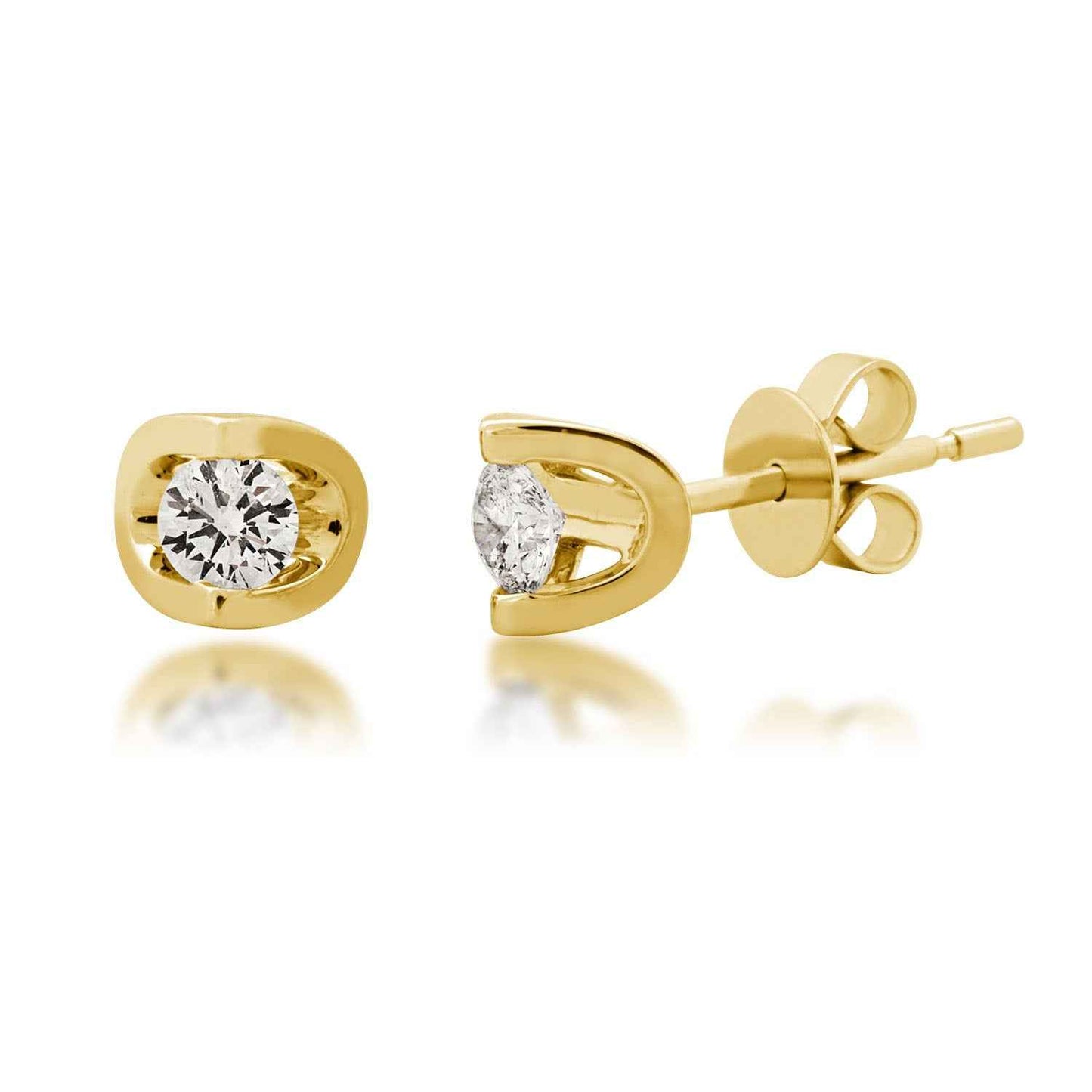 Canadian Rocks 1/4 ct. tw. Round Diamond Solitaire Earrings in 14K Yellow Gold