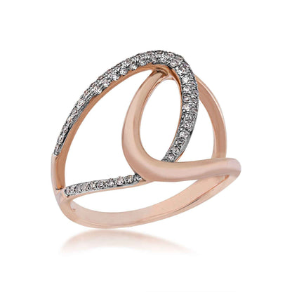 1/5 ct. tw. Diamond Fashion Bypass Ring in 10K Pink Gold front view