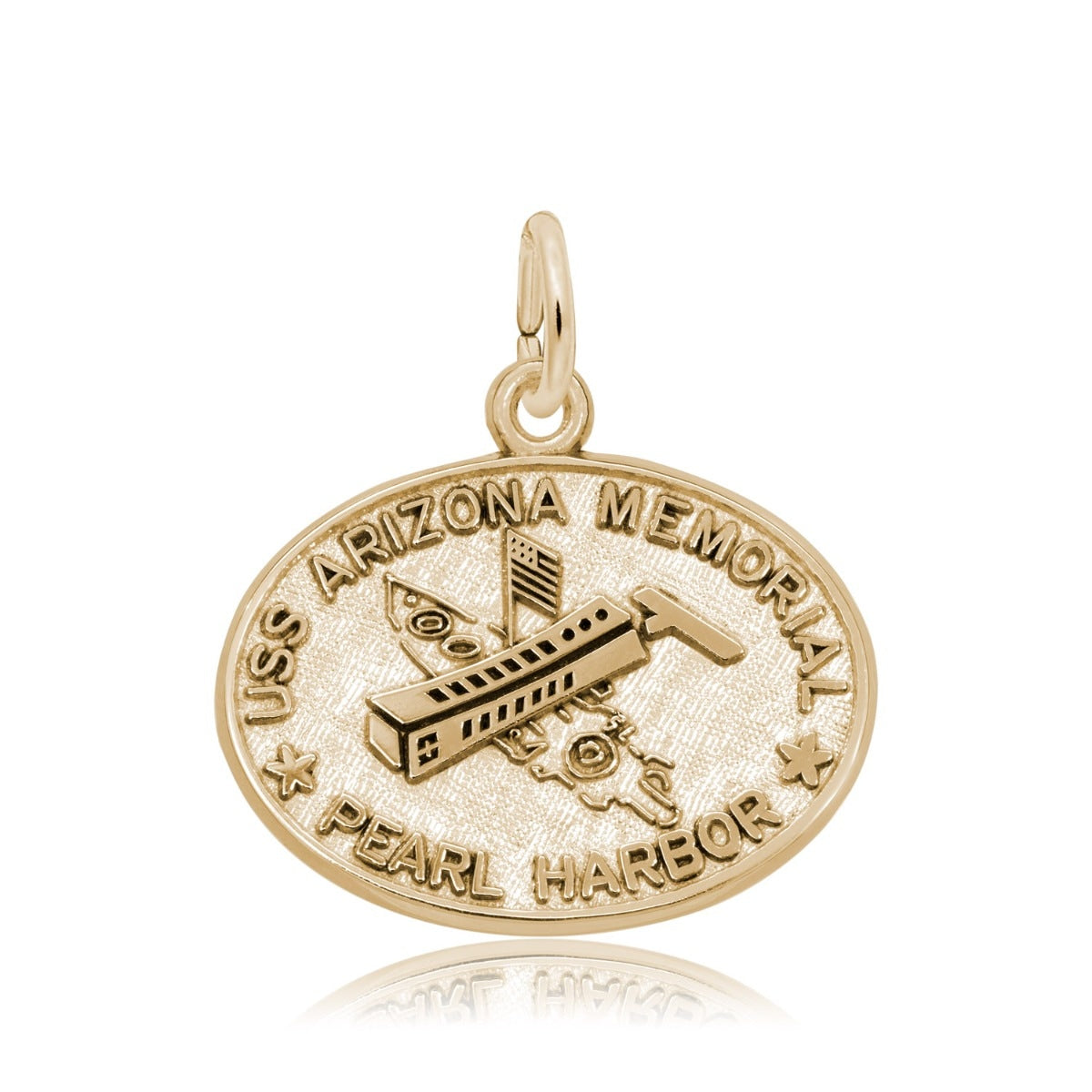 USS Arizona Memorial Charm in 14K Yellow Gold