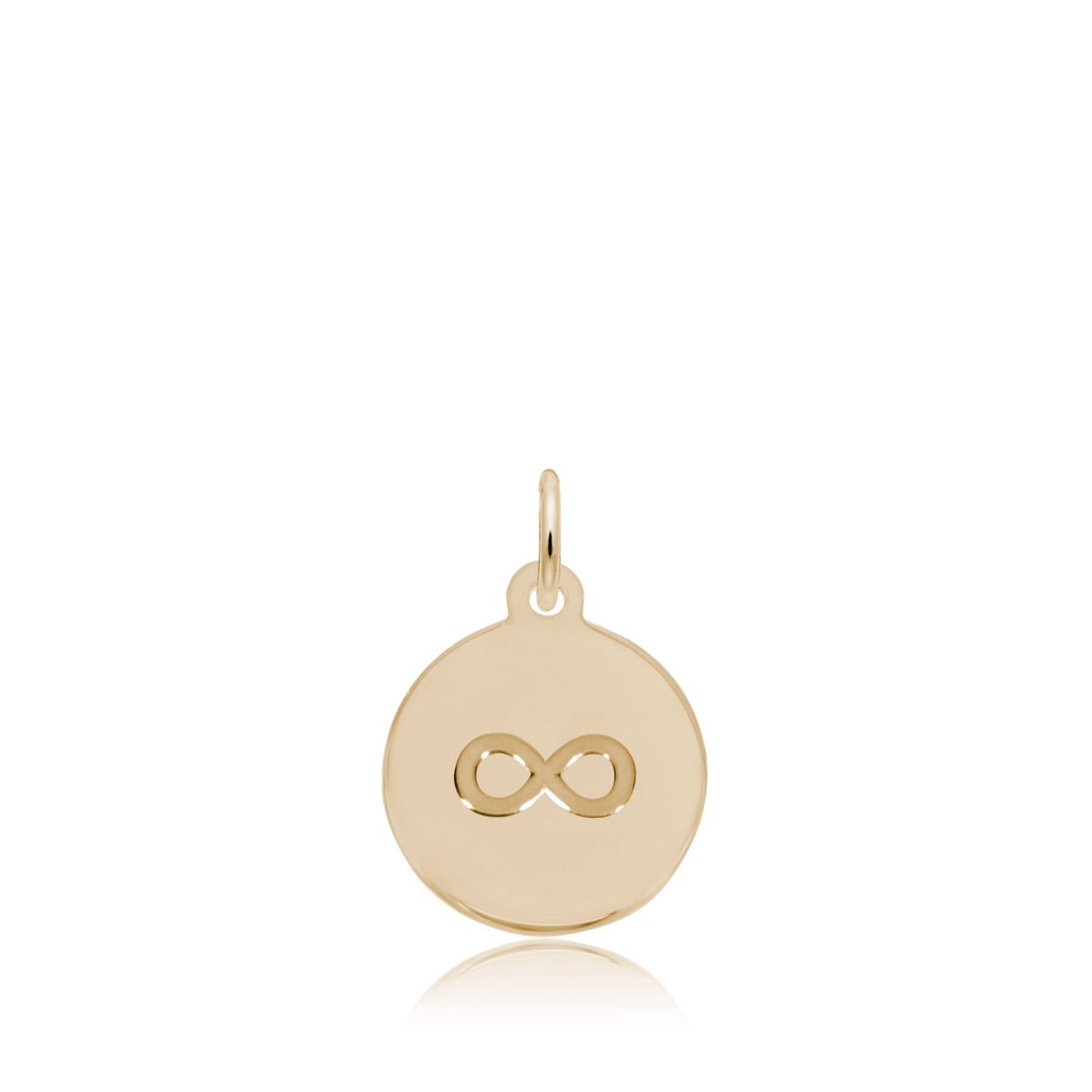 Infinity Disc Charm in 14K Yellow Gold