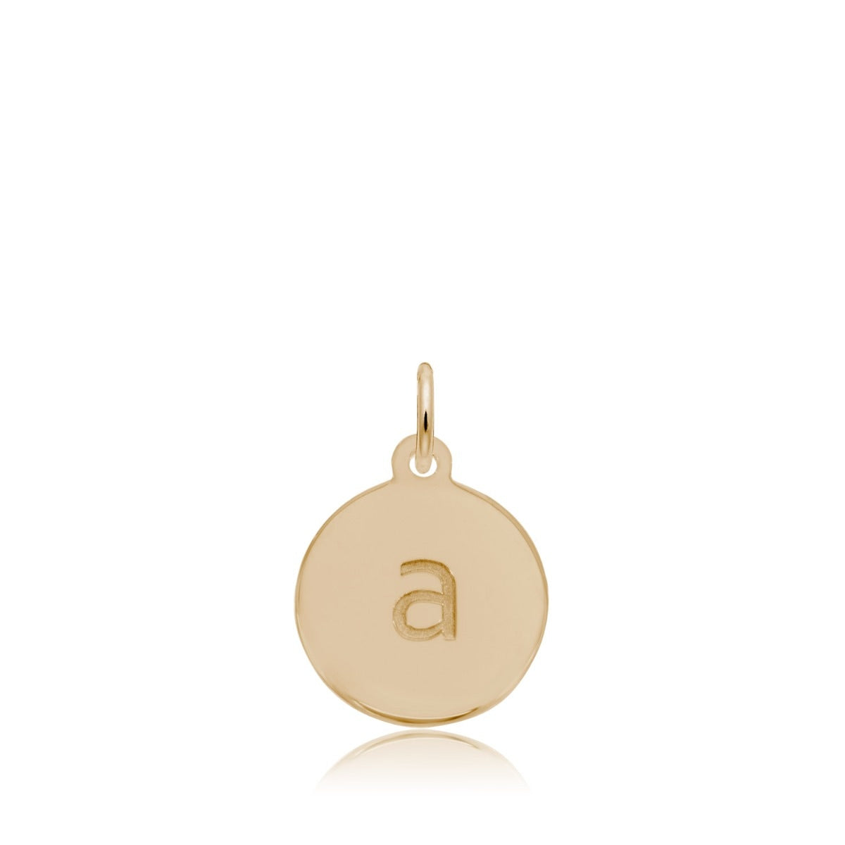 Initial A Disc Charm in 14K Yellow Gold