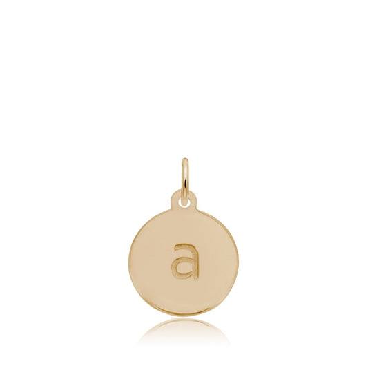 Initial A Disc Charm in 14K Yellow Gold