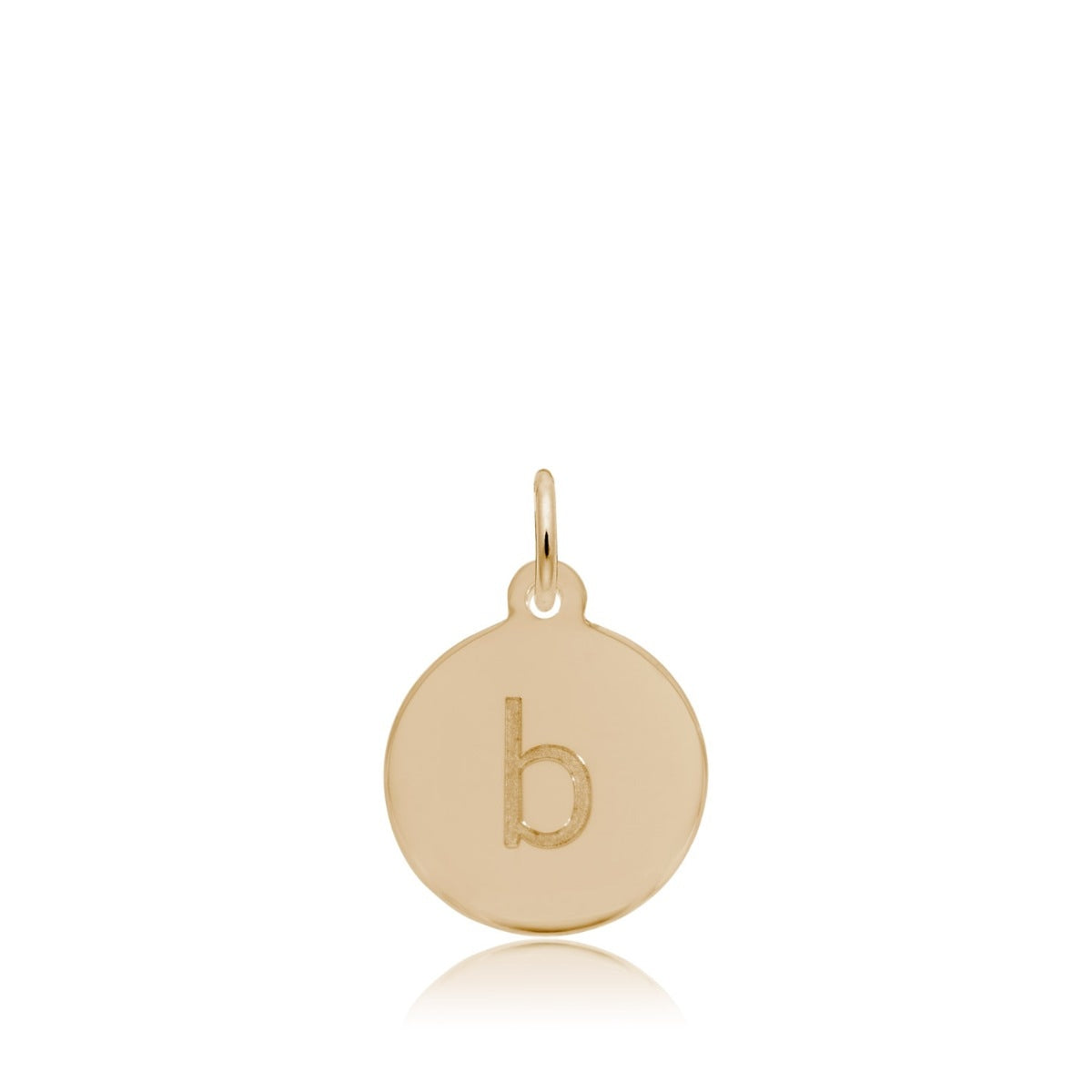 Initial B Disc Charm in 14K Yellow Gold