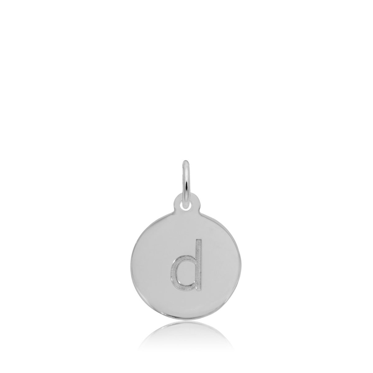 Initial D Disc Charm in Sterling Silver