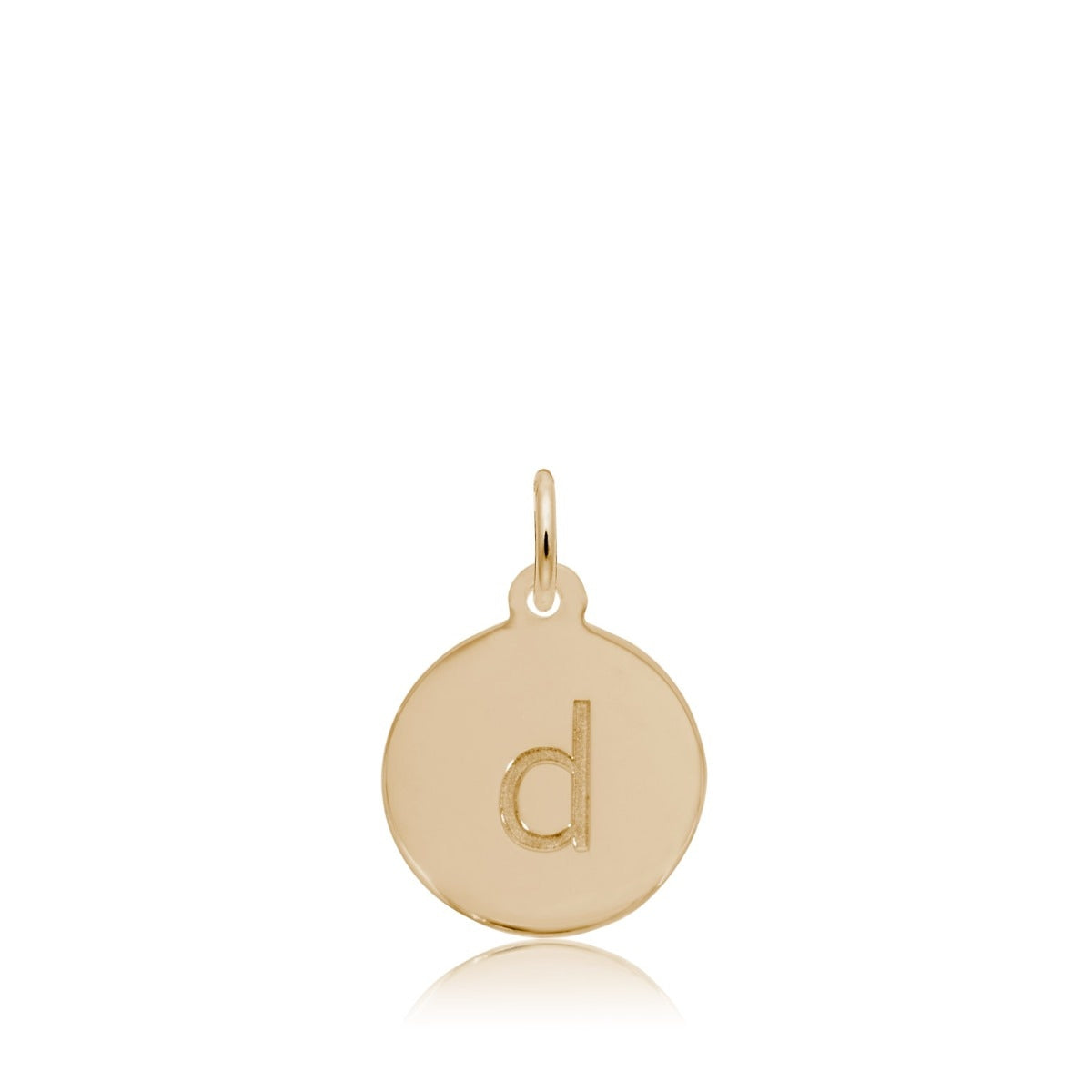 Initial D Disc Charm in 14K Yellow Gold