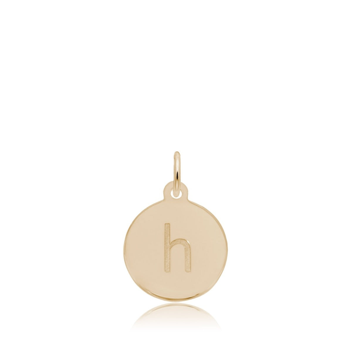 Initial H Disc Charm in 14K Yellow Gold