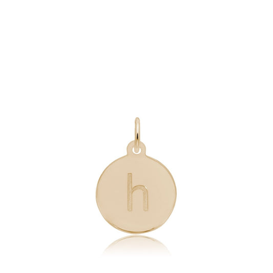 Initial H Disc Charm in 14K Yellow Gold