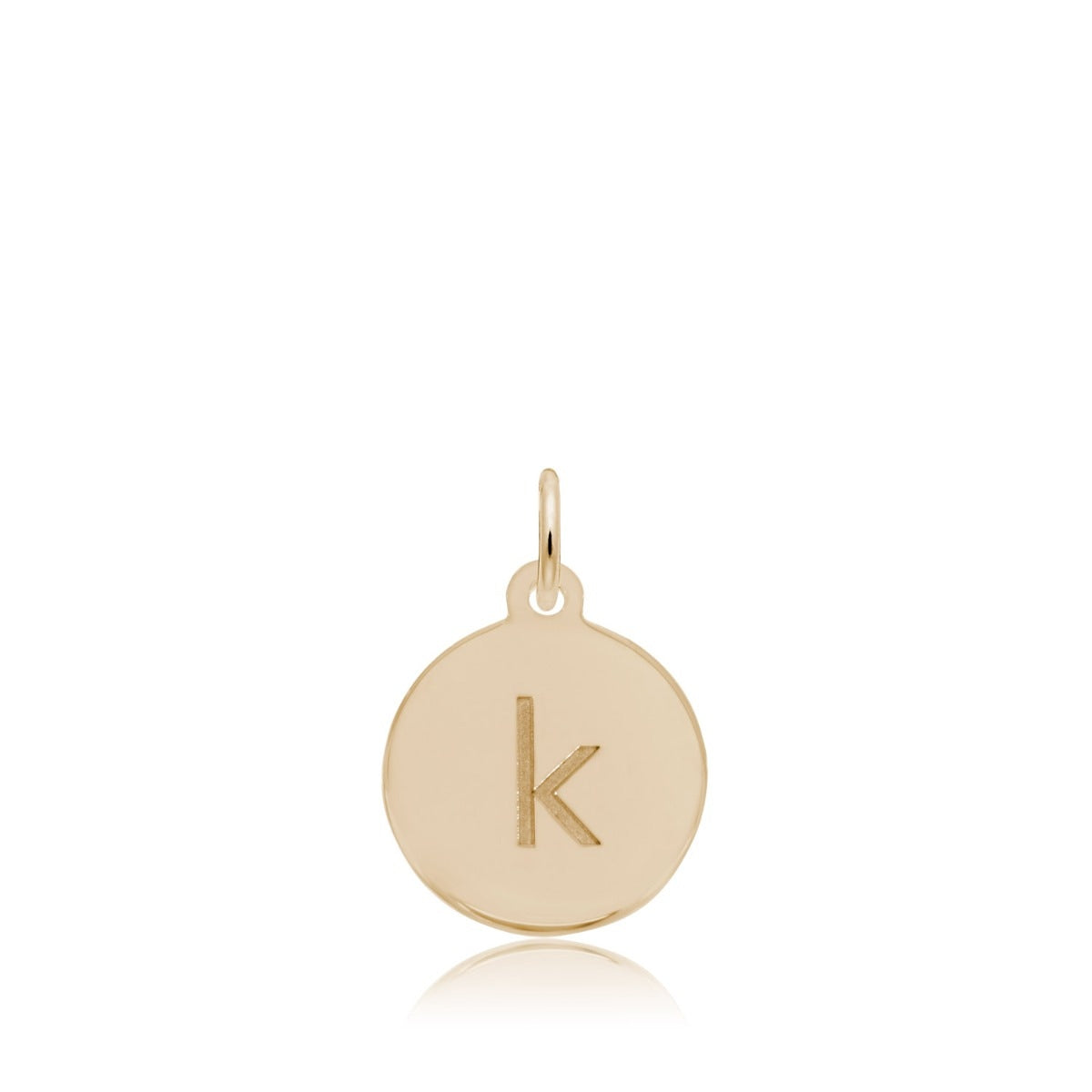 Initial K Disc Charm in 14K Yellow Gold