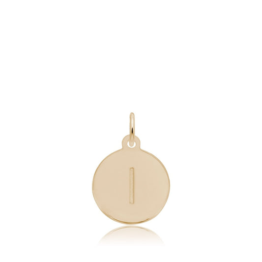 Initial L Disc Charm in 14K Yellow Gold