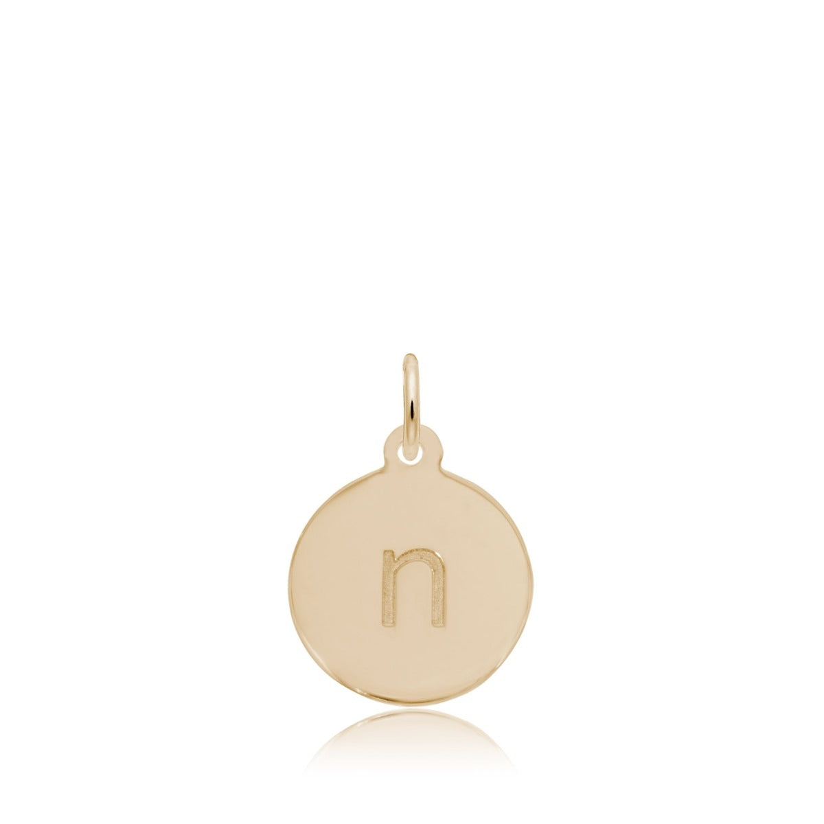 Initial N Disc Charm in 14K Yellow Gold