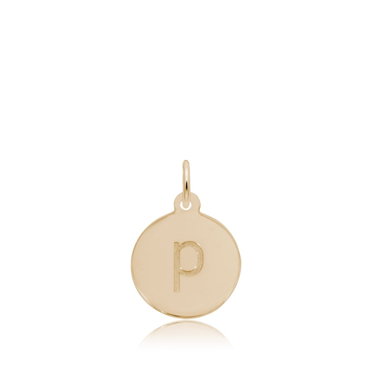Initial P Disc Charm in 14K Yellow Gold