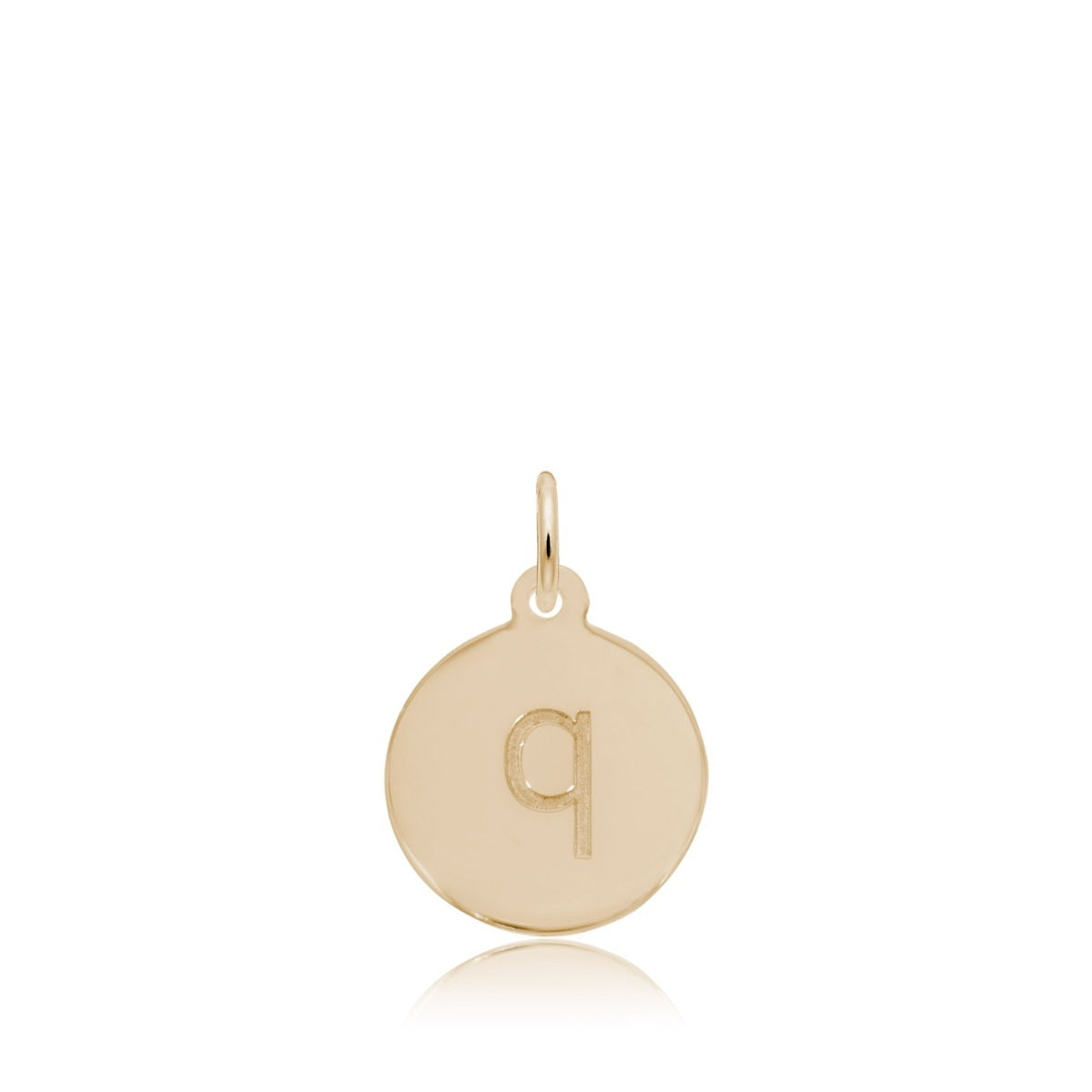 Initial Q Disc Charm in 14K Yellow Gold