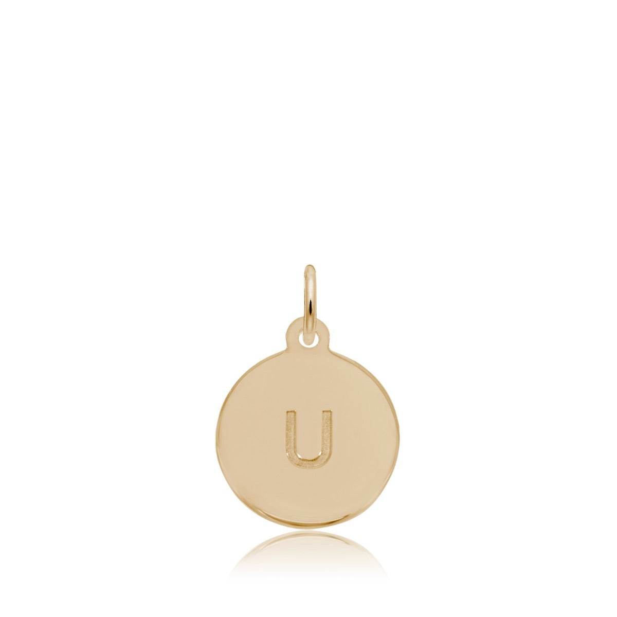 Initial U Disc Charm in 14K Yellow Gold