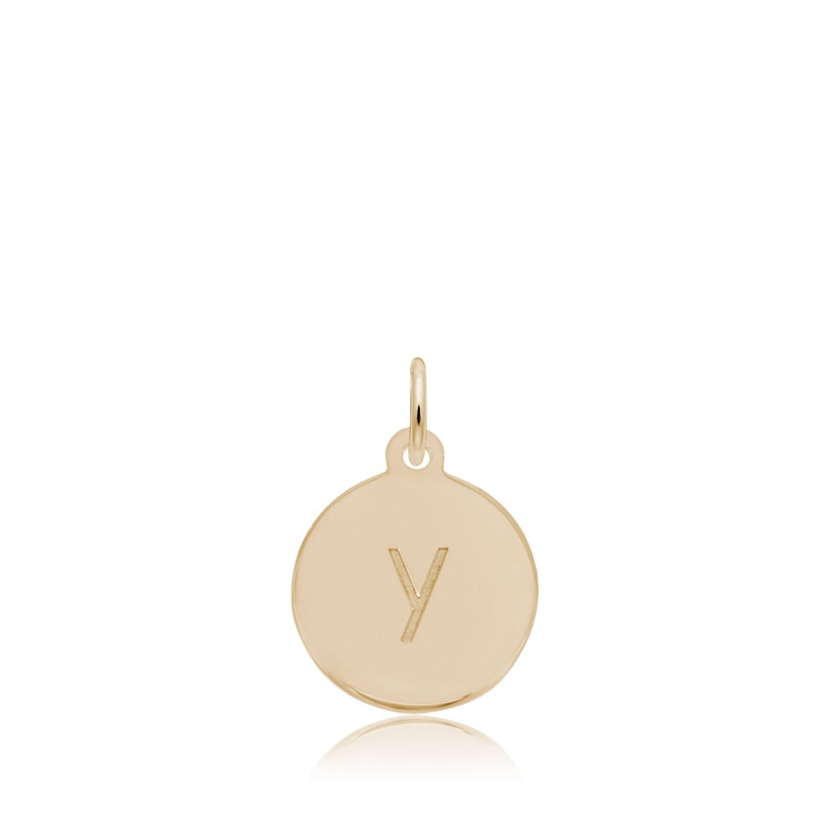 Initial Y Disc Charm in 14K Yellow Gold