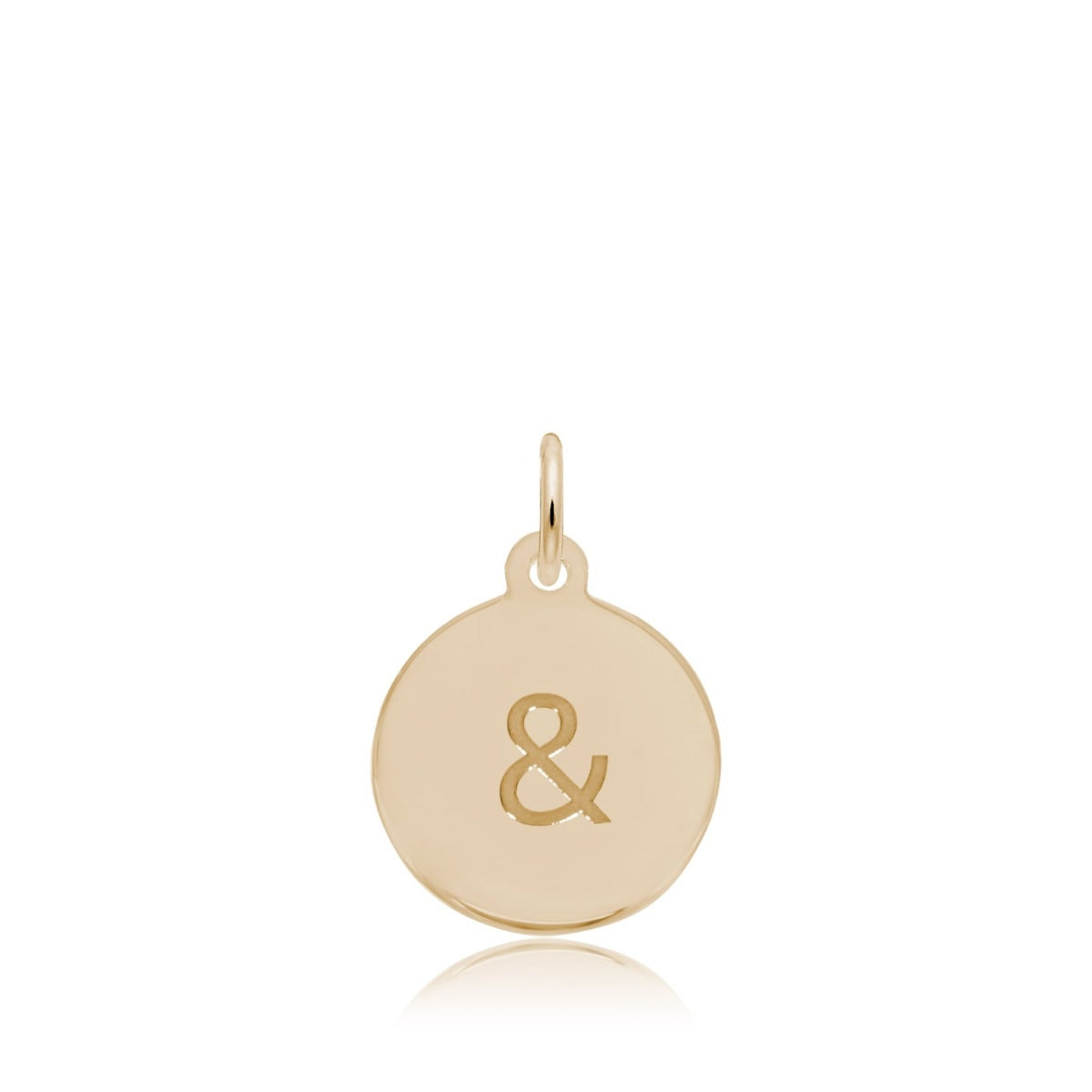 Ampersand Disc Charm in 14K Yellow Gold