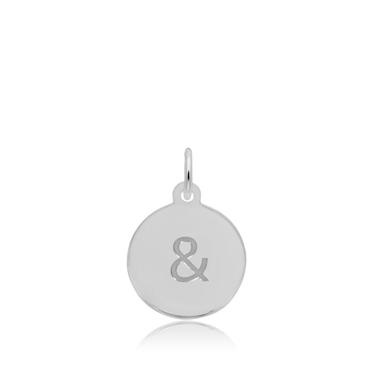 Ampersand Disc Charm in Sterling Silver