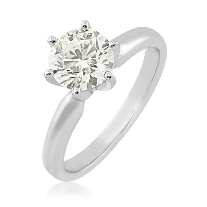 Adamante 1-1/2 ct. tw. Lab-Grown Round Brilliant Diamond Solitaire Engagement Ring in 14K White Gold front view