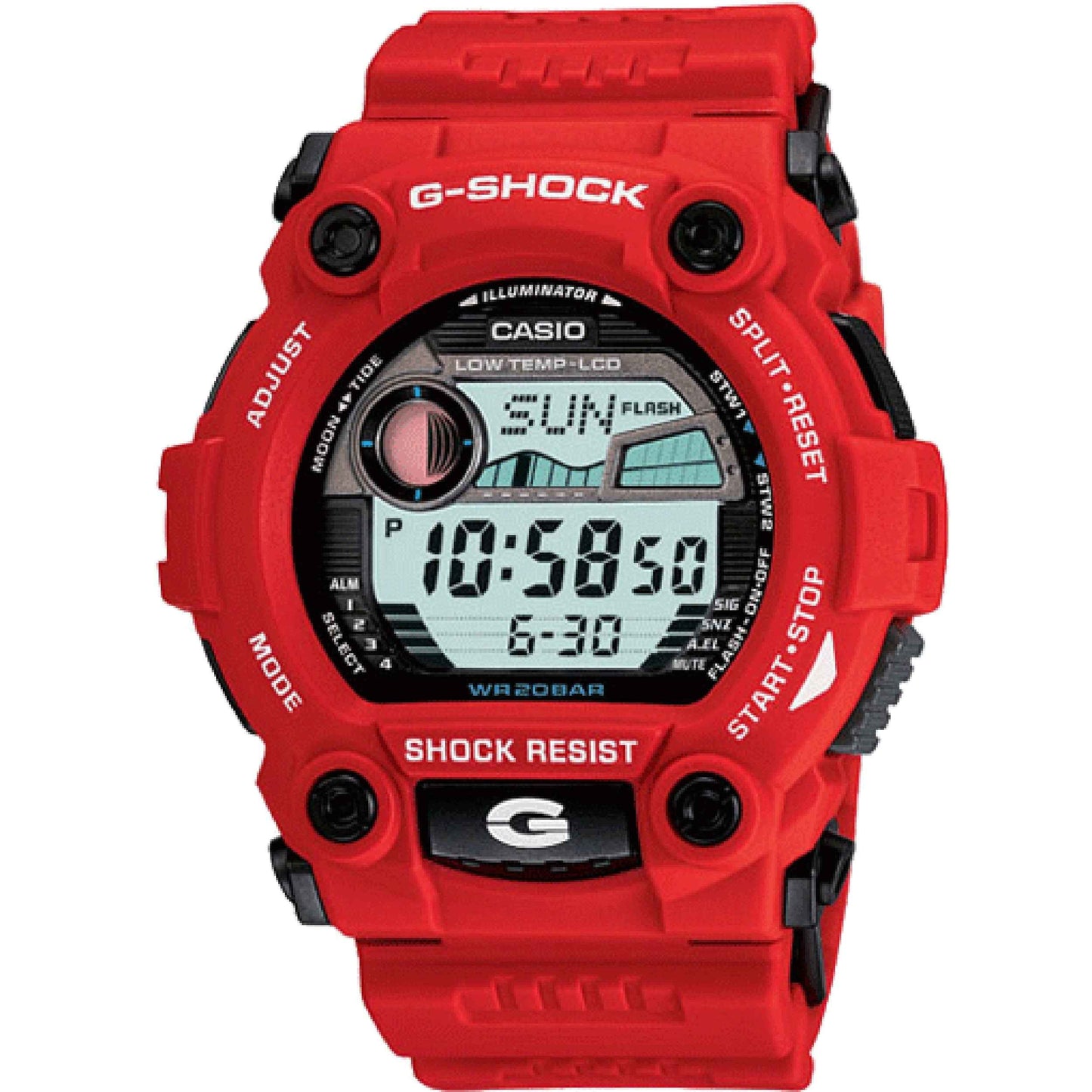Casio G-Shock Men's Shock Resistant 25MM Watch with Neutral Digital Dial and Resin Band