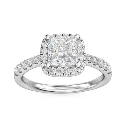 Designed With Love 3/8 ct. tw. Diamond Halo Semi-Mount Engagement Ring in 14K White Gold