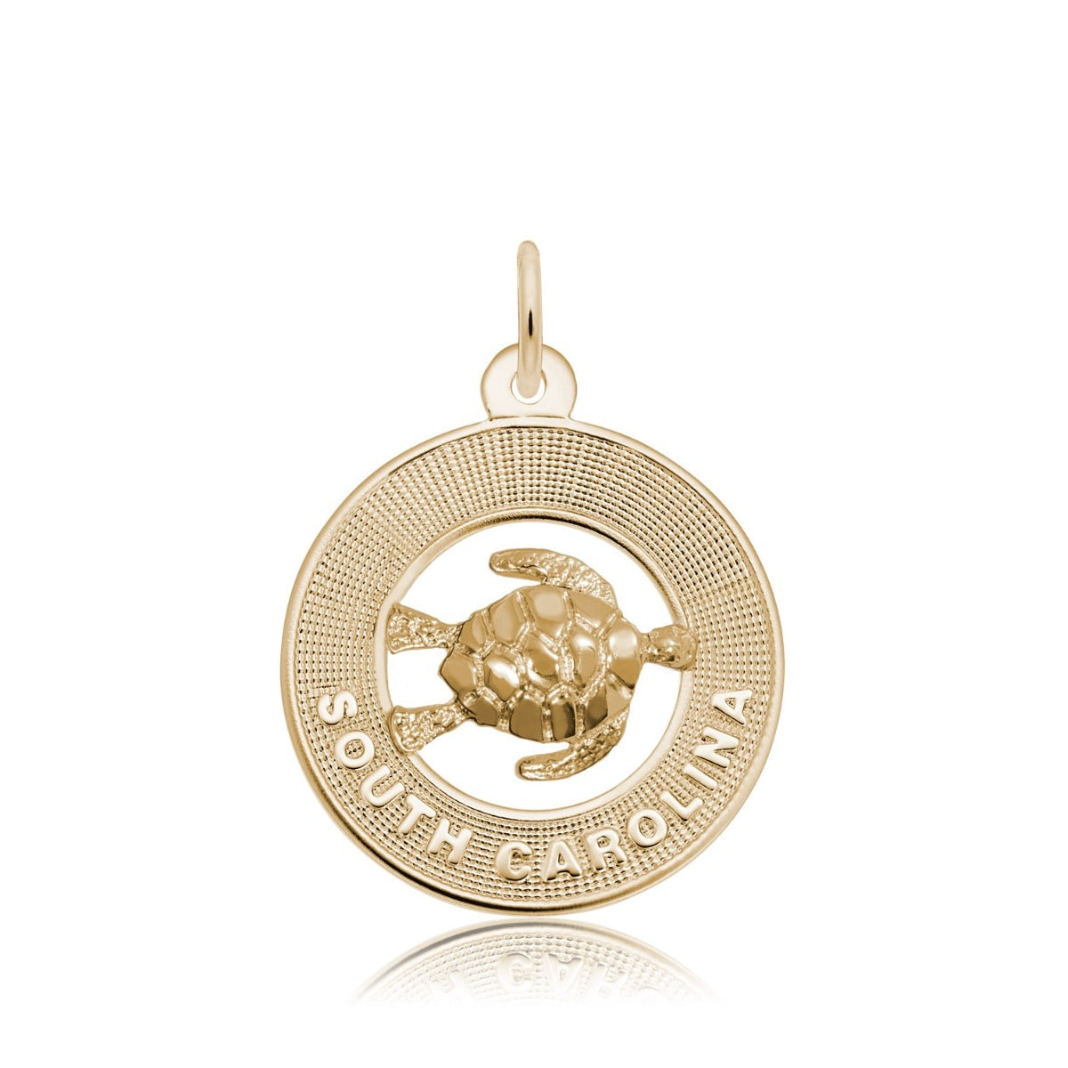 South Carolina Sea Turtle Charm in 14K Yellow Gold