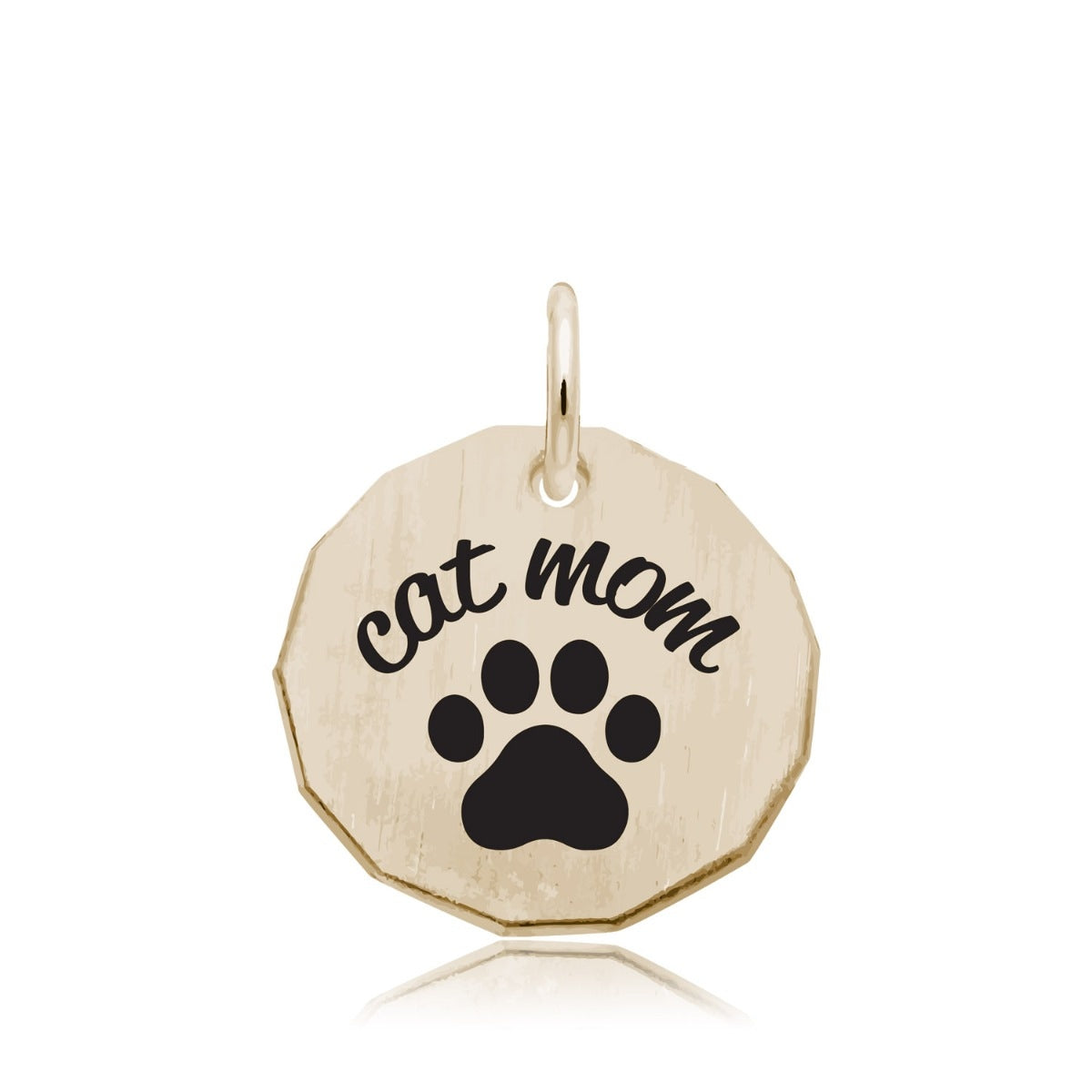 Cat Mom Charm in 14K Yellow Gold