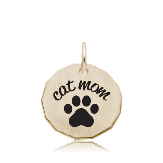 Cat Mom Charm in 14K Yellow Gold