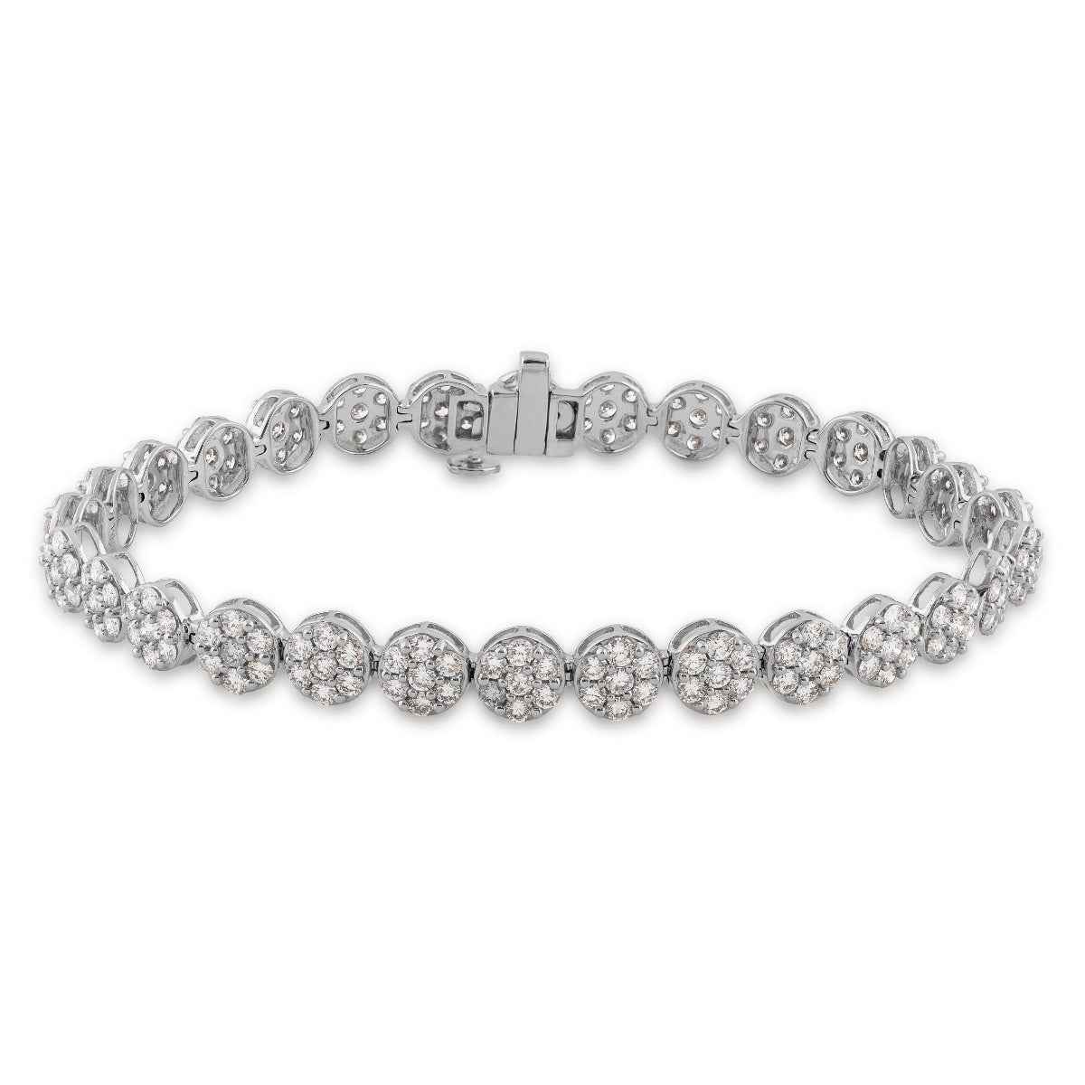 5 ct. tw. Diamond Cluster Link Bracelet in 14K White Gold
