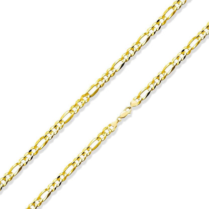 7.5MM 24-inch Solid Figaro Chain in 10K Yellow Gold front view