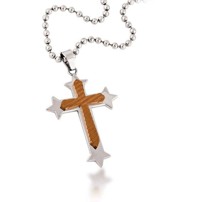 Men's Cross Necklace in Stainless Steel